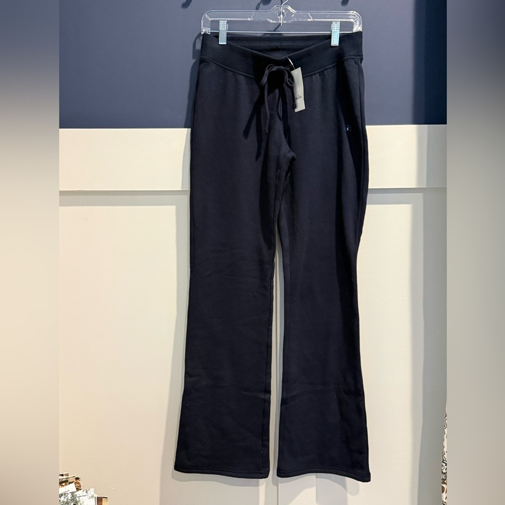 Hollister Navy Drawstring Wide-Leg Fleece pants Size S NWT
